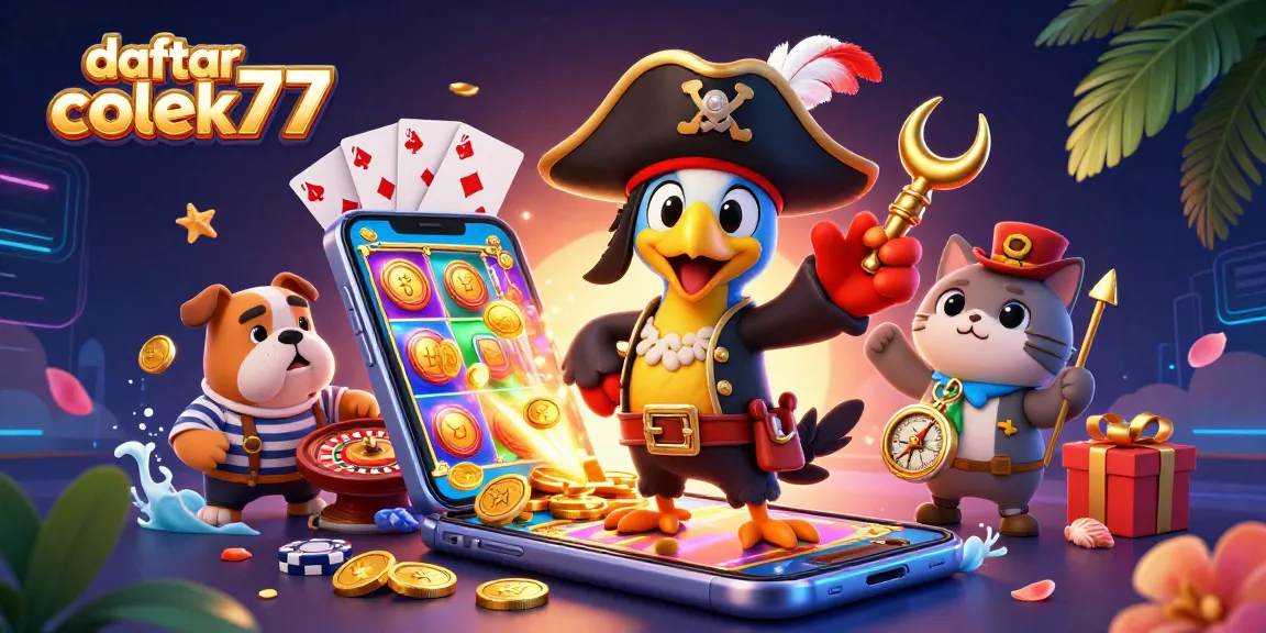 Engage in vibrant gaming action with daftar colek77 featuring unique cartoon characters and slot games.