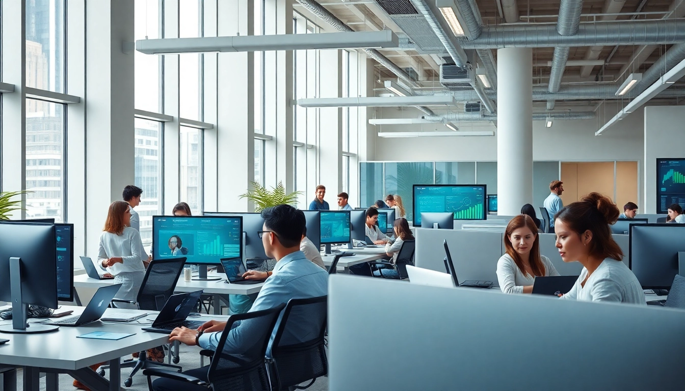 Improve IT Efficiency Tampa in a vibrant office showcasing teamwork and cutting-edge technology.