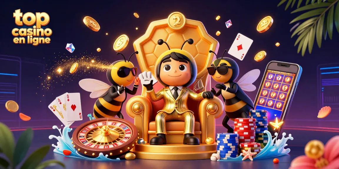 Découvrez le top casino en ligne avec ce boss de la mafia en costume doré entouré de gardes, jetant des pièces d'or et des jetons.