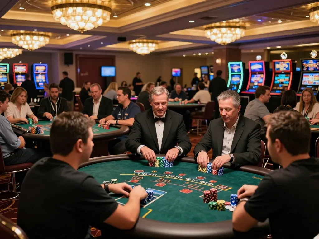Engaging players at blackjack tables showcasing top quality widgets in a vibrant casino setting