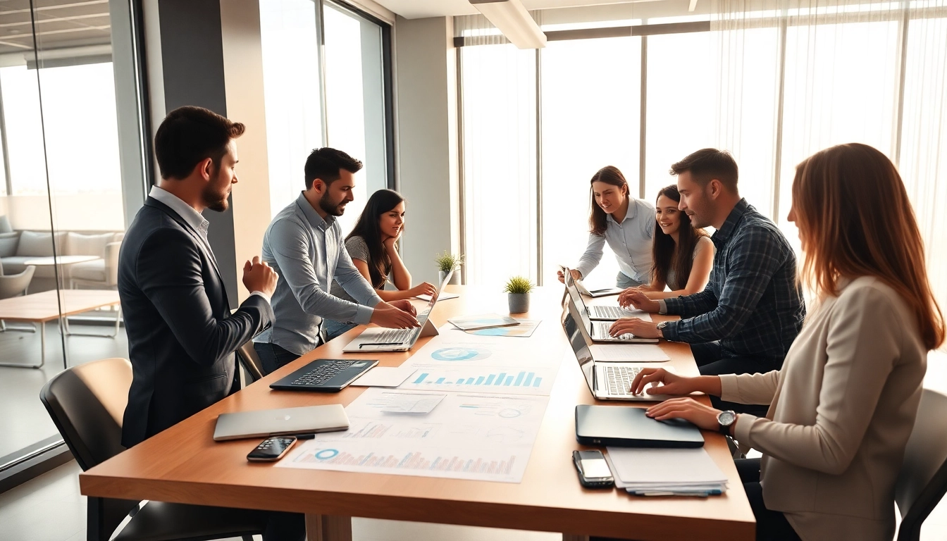 Explore growth strategy trends illustrated through a dynamic business meeting with diverse professionals.