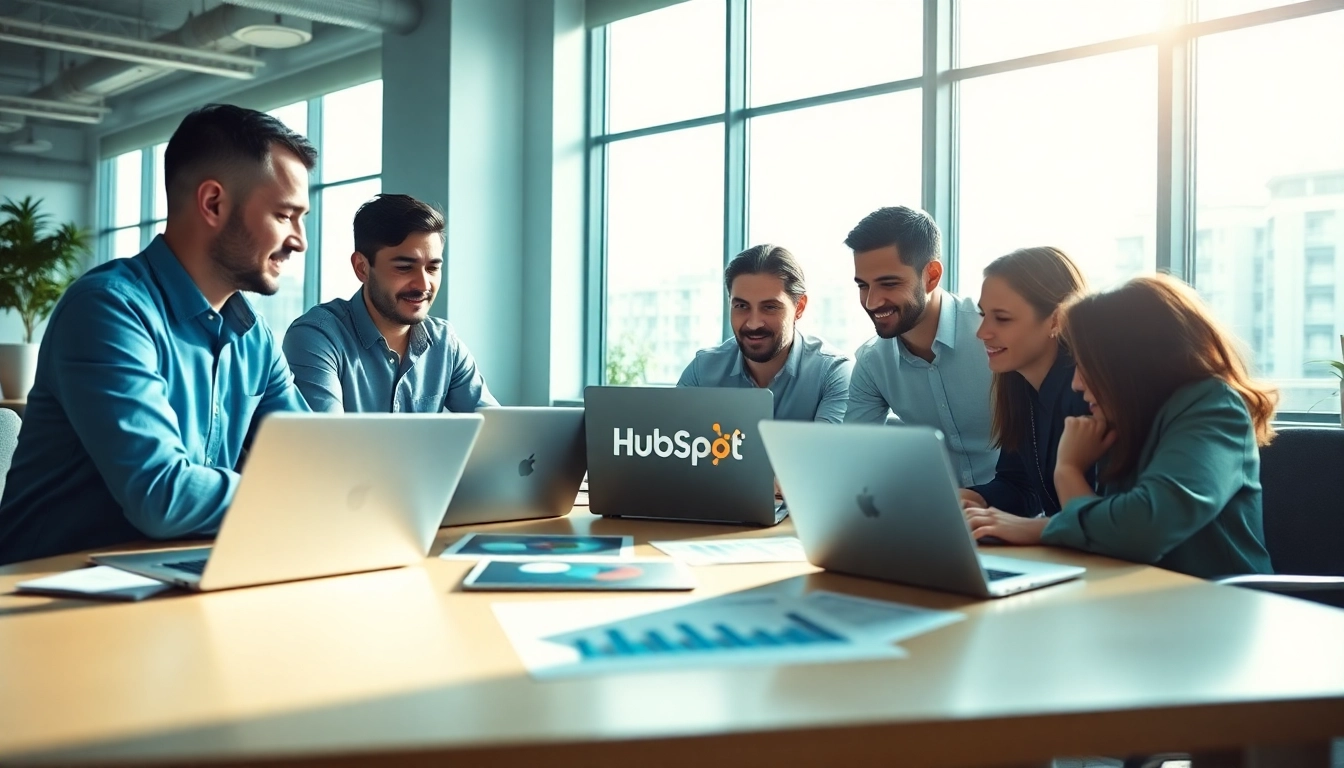Enhance your marketing strategy with an image representing an agencia hubspot team collaboration.