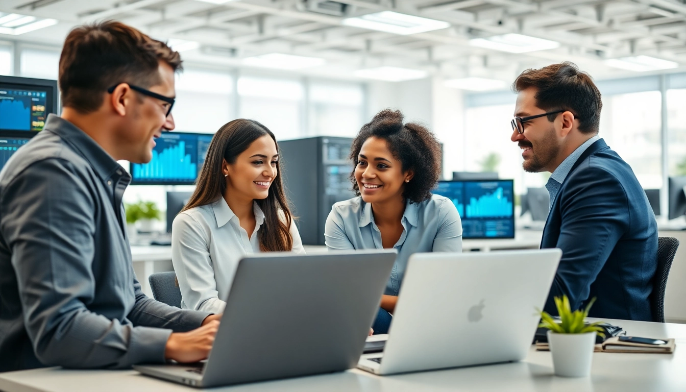 Enhance your business with managed it services lakeland, featuring a collaborative team in a bright office.