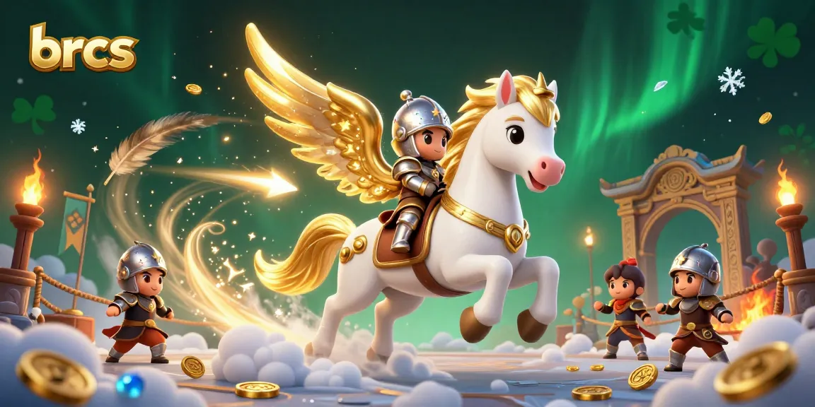 brcs players revel in a thrilling casino scene featuring a celestial horse and knight amidst magical elements
