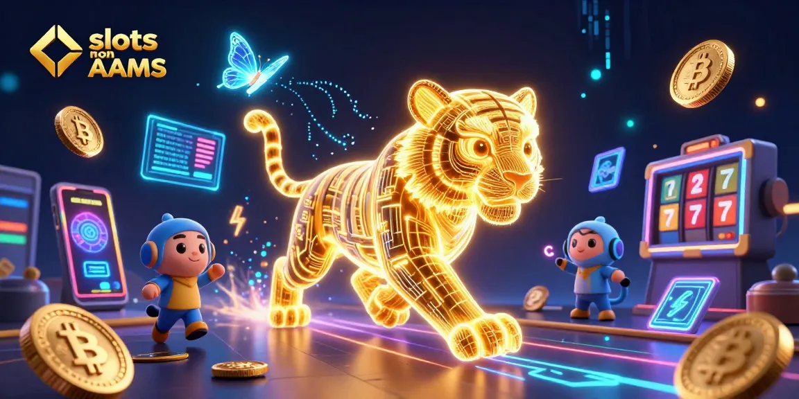 Gioca a slot non AAMS in un ambiente virtuale colorato con una tigre dorata e simboli colorati.