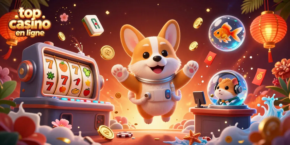 Profitez des jeux au top casino en ligne avec notre illustration festive des personnages animés.