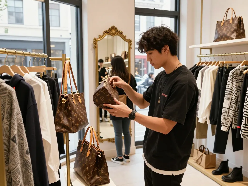 Quality 레플리카 쇼핑몰 bags on display in trendy boutique.