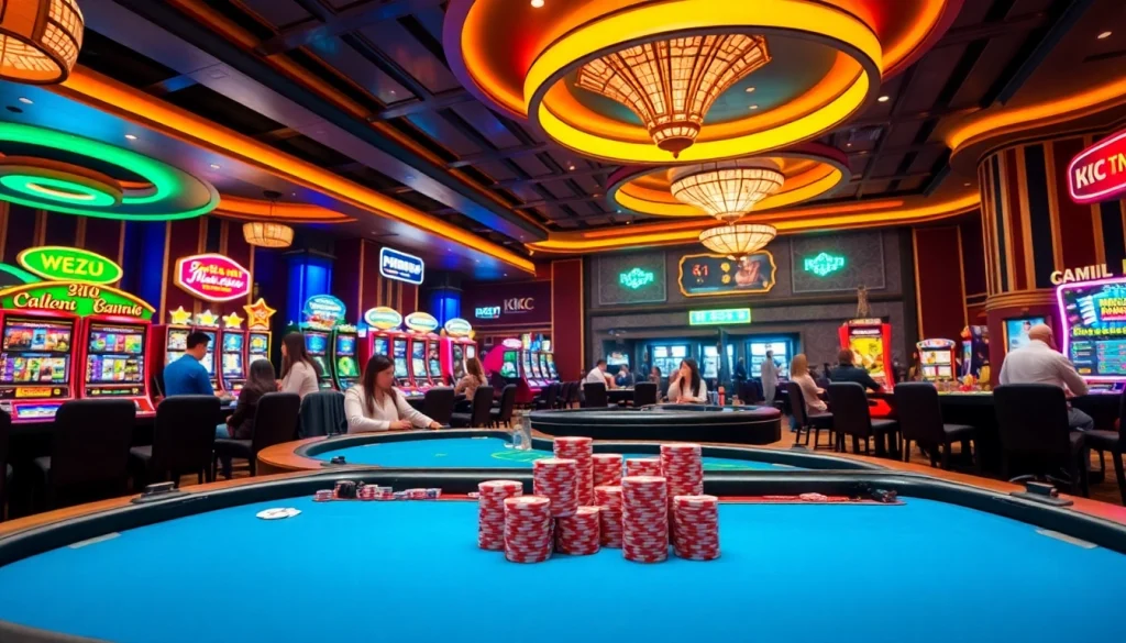 KJC AC 3 immersive casino experience with thrilling tables, dice, and slot machines.