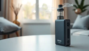 Genießen Sie die exklusive Oxva Vape-Erfahrung mit einem stilvollen Setup in entspannter Atmosphäre.