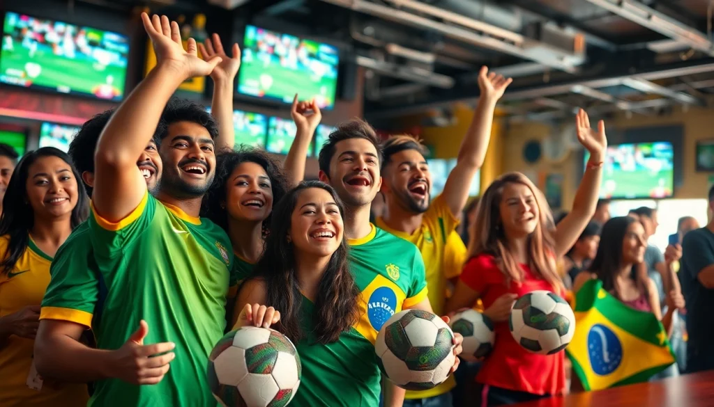 Discover the best sportsbooks in Brazil with vibrant fans celebrating sports victories.