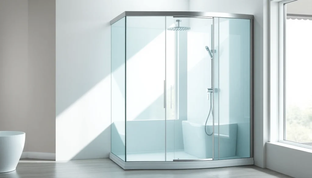 Genießen Sie die elegante sonni Duschkabine in einem modernen Bad mit klaren Glas-Designs.