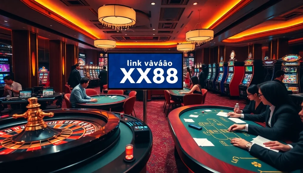 Engage with the excitement at the casino showcasing link vào XX88 and thrilling gambling action.