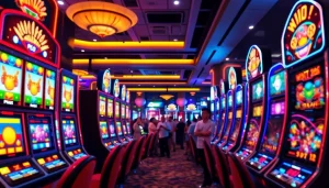 Menangkan permainan di Istana777 Situs dengan suasana kasino yang meriah dan penuh warna.