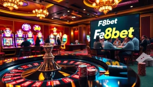 F8bet offers players a vibrant casino experience with roulette and slot machines in an exciting environment.