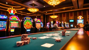 Engaging gambling scene showcasing link 188bet with players at a vibrant casino table.