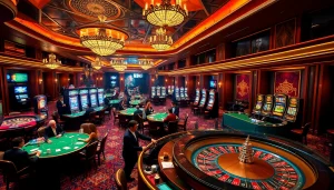 Engage in thrilling gameplay at link to w88 with luxurious casino elements and vibrant atmosphere.