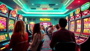 Kode4d slot games showcasing vibrant gameplay and joyful players in a lively casino atmosphere.