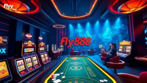 Experience thrilling gaming at https://fly88.deal/ with vibrant digital casino elements, players, and excitement.