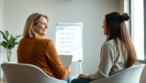 Engaging career coaching session in Gaithersburg, MD, showcasing personal interaction and professional environment.