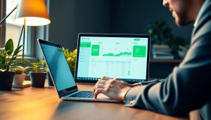 Showcasing WhatsApp Smart CRM software in an engaging business environment with vibrant aesthetics.