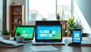 在现代工作区跨设备显示的 WPS Office 软件界面，提升生产力与创新。