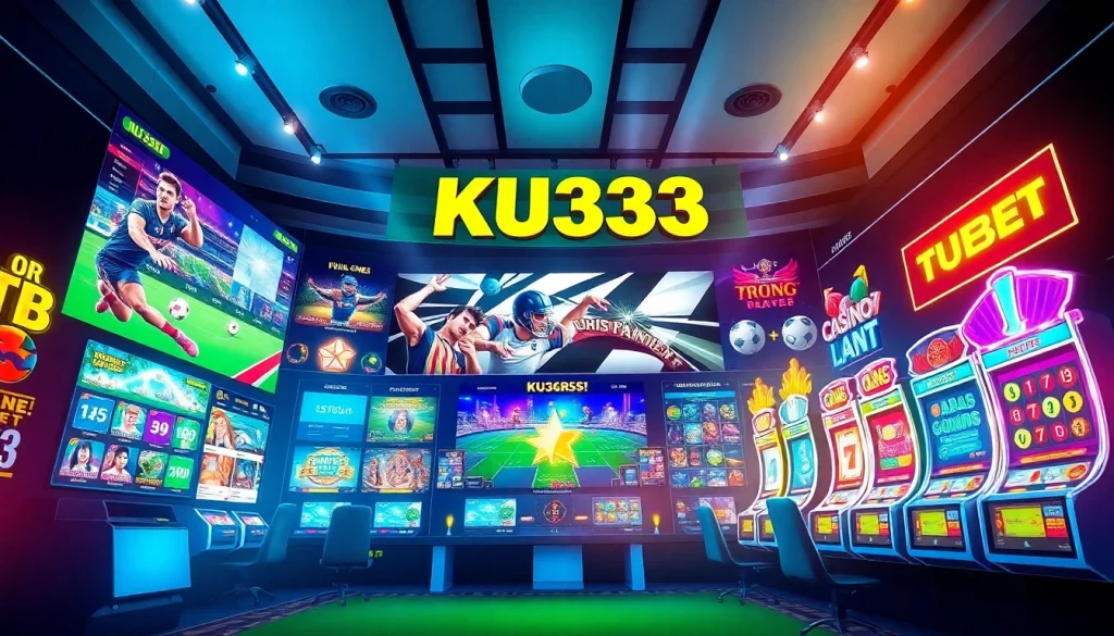 Hình ảnh trực quan về Ku3933 Net Bet thể hiện trải nghiệm cá cược trực tuyến sôi động với các môn thể thao và trò chơi casino.