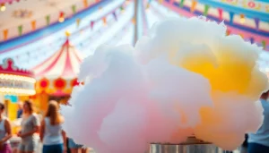 De absorberende werking van suikers in omgevingen waar cotton candy wordt gemaakt.