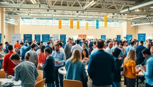 Engaging construction networking events with professionals exchanging ideas and connections.