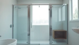 Enhance your space with sunney shower doors highlighting sleek style and modern elegance.