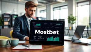 Mostbet kazino analizi üçün mütəxəssis strategiya hazırlayır, ofis mühitində.