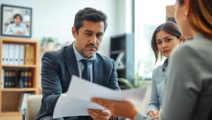 Auto Injury Lawyer Clearwater FL consulting with a client in a professional office setting