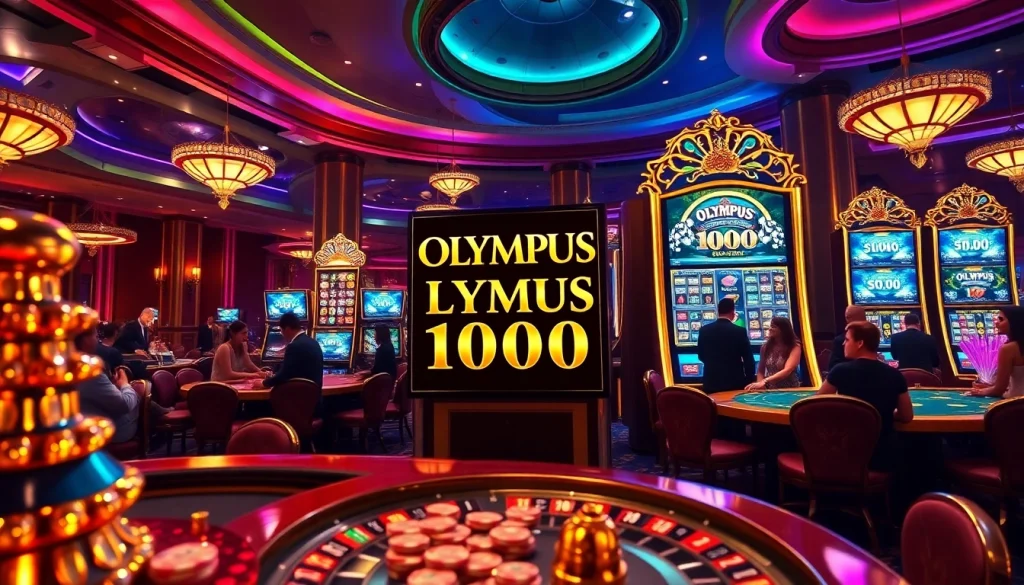 Putar gulungan Olympus 1000 di kasino elegan dengan elemen permainan yang berwarna-warni.