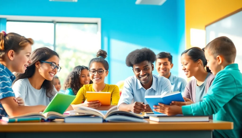 Education transformation in an inclusive classroom, showcasing diverse students collaborating with digital and traditional tools.