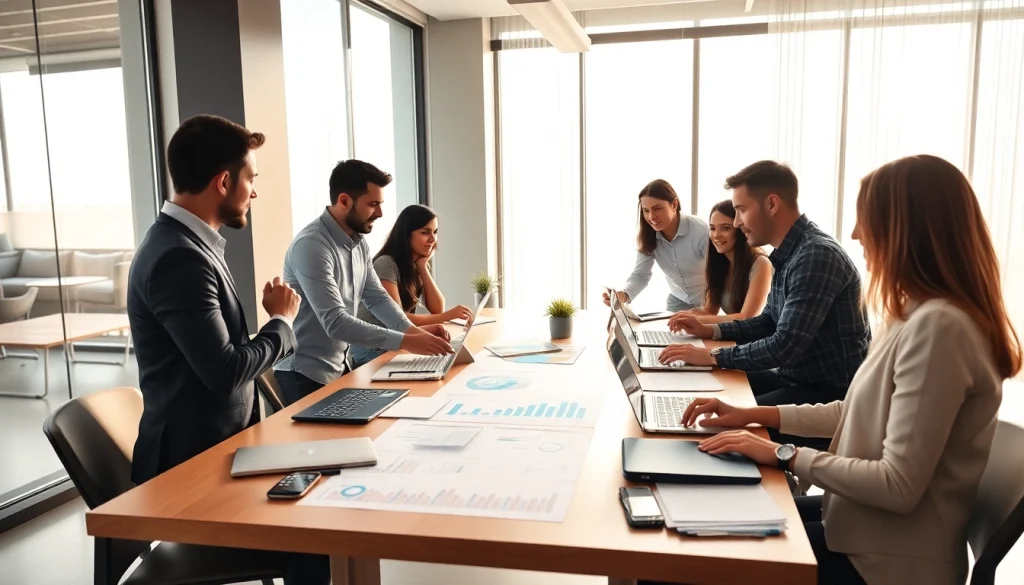 Explore growth strategy trends illustrated through a dynamic business meeting with diverse professionals.