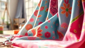 Stof voor blouse met kleurrijke patronen, perfect voor modeontwerp.