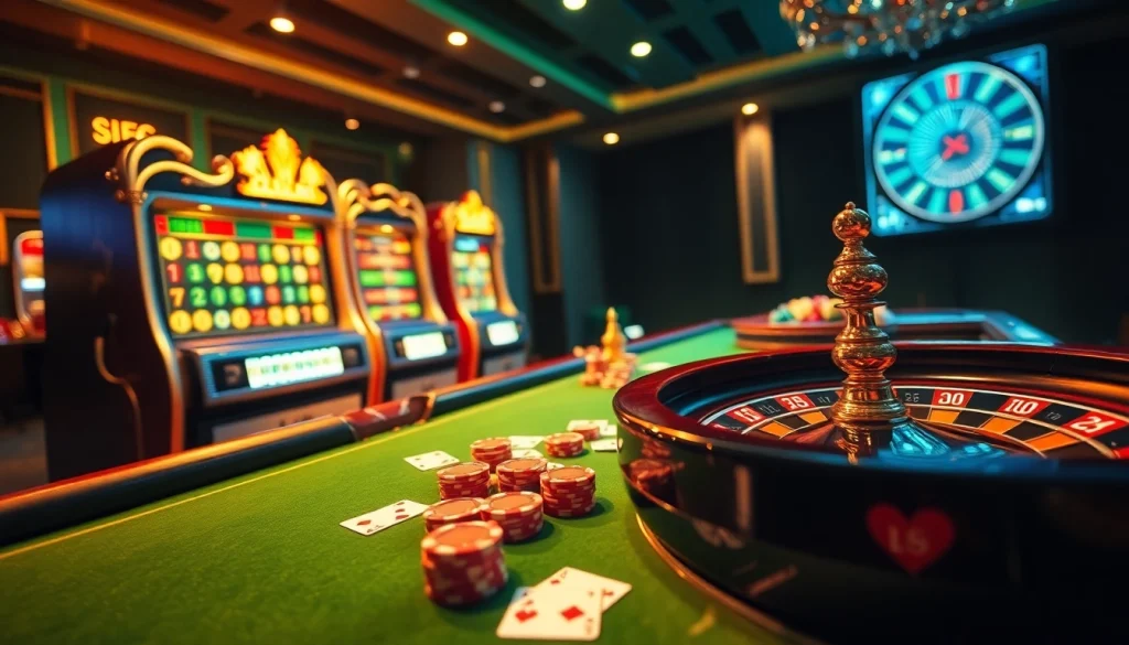 Vivez l'excitation du casino en ligne Français avec des tables virtuelles élégantes et des machines à sous vibrantes.