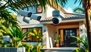 Cámaras de seguridad en Liberia instaladas en una casa moderna que muestran soluciones de seguridad de alta tecnología para una mayor seguridad.